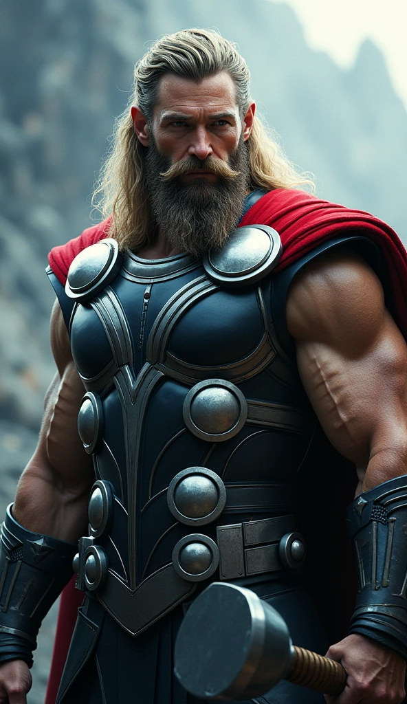 image of Thor the god of thunder, from the waist up