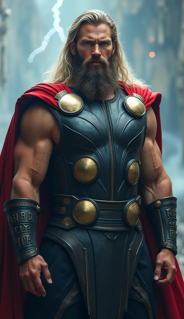 image of Thor the god of thunder, from the waist up
