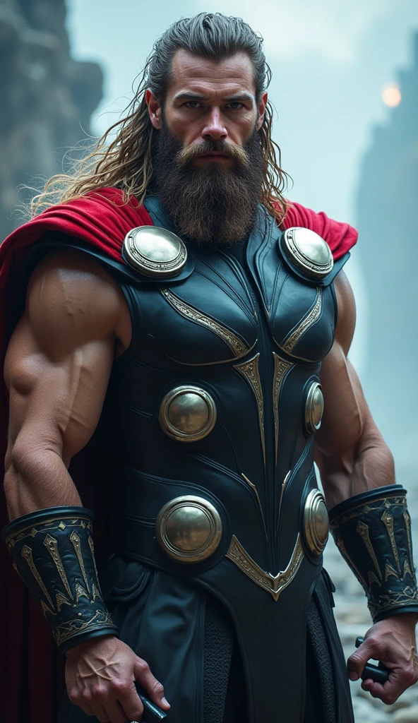 image of Thor the god of thunder, from the waist up