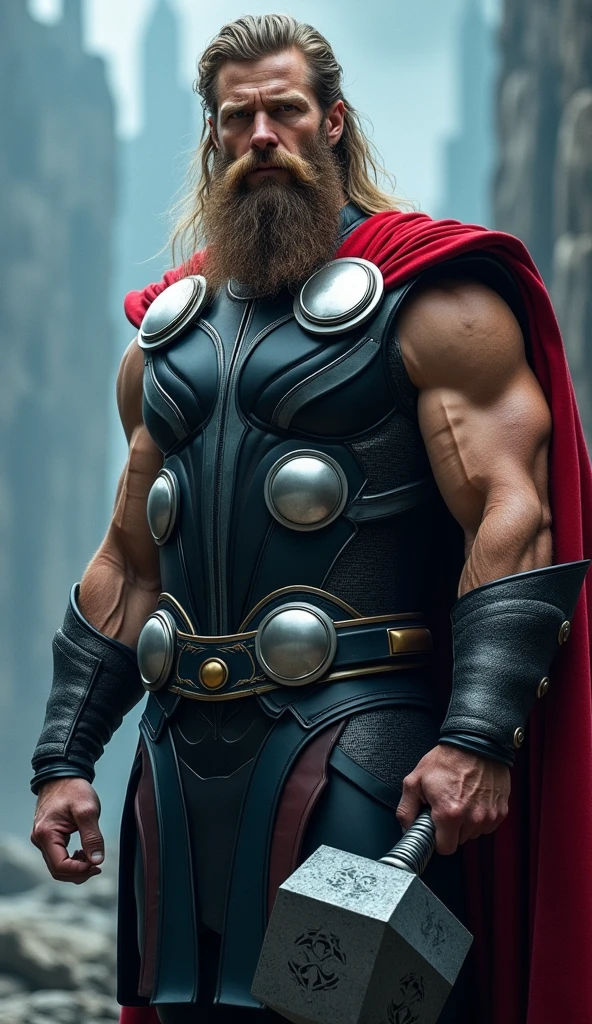image of Thor the god of thunder, from the waist up