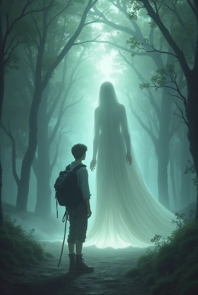 The  connects with the ghost, understanding profound grief. The ghost silently conveys sorrow through the melancholic melody, and the traveler promises to share story with the world.