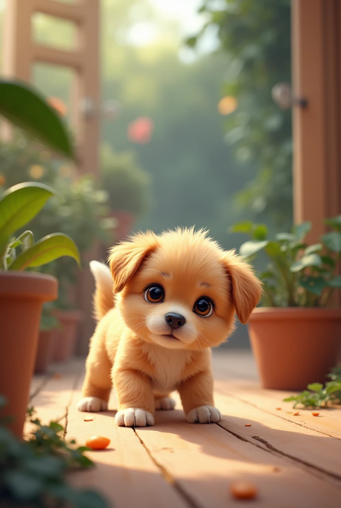 The same image but now with a puppy 