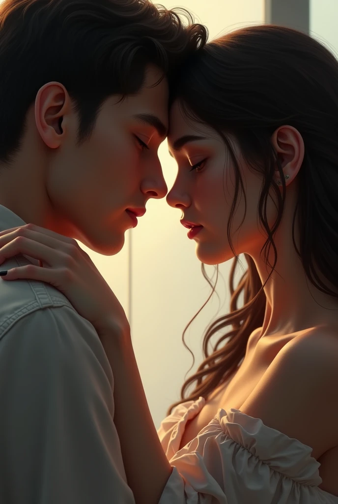 A man and a woman looking into each other&#39;s eyes 