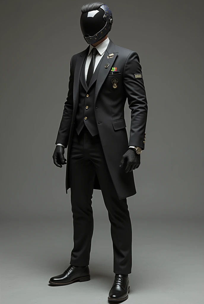 Generates a fantastic suit, for a gun game . Which has ranks and is simple but characteristic of a multiplatform gun game and seems handmade.