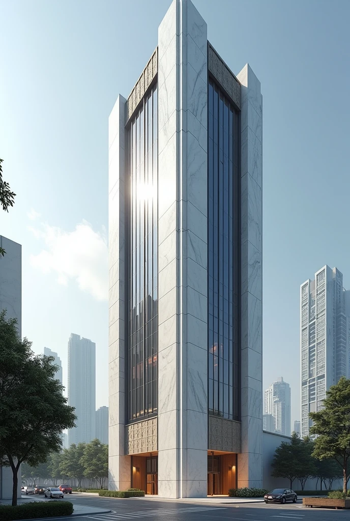Marble facade high rise building