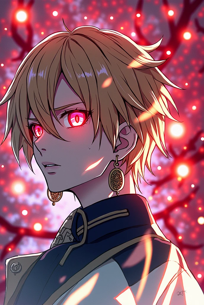 Make an art in this style of the character Kurapika Hunter x Hunter