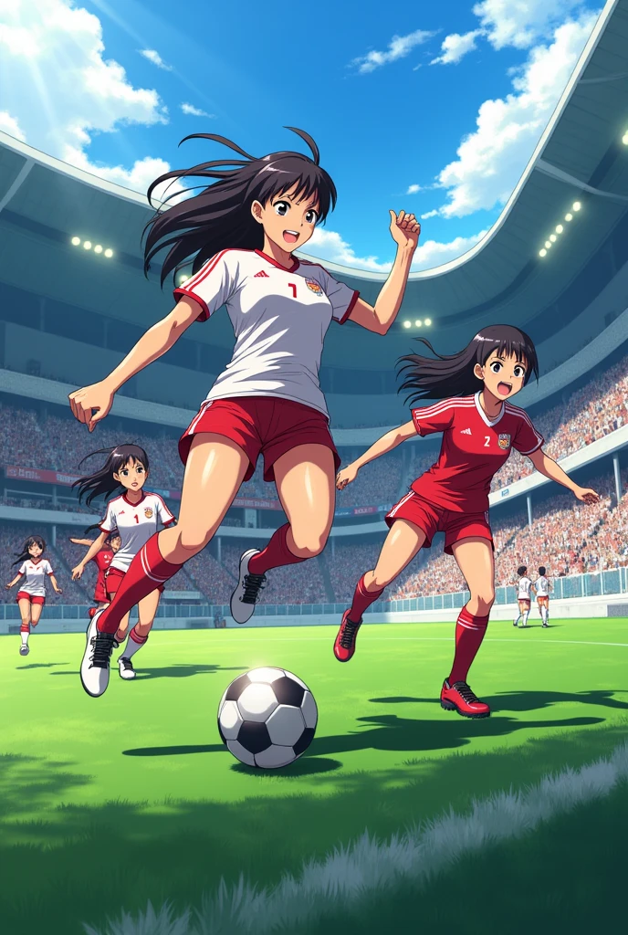 An anime girls soccer match
