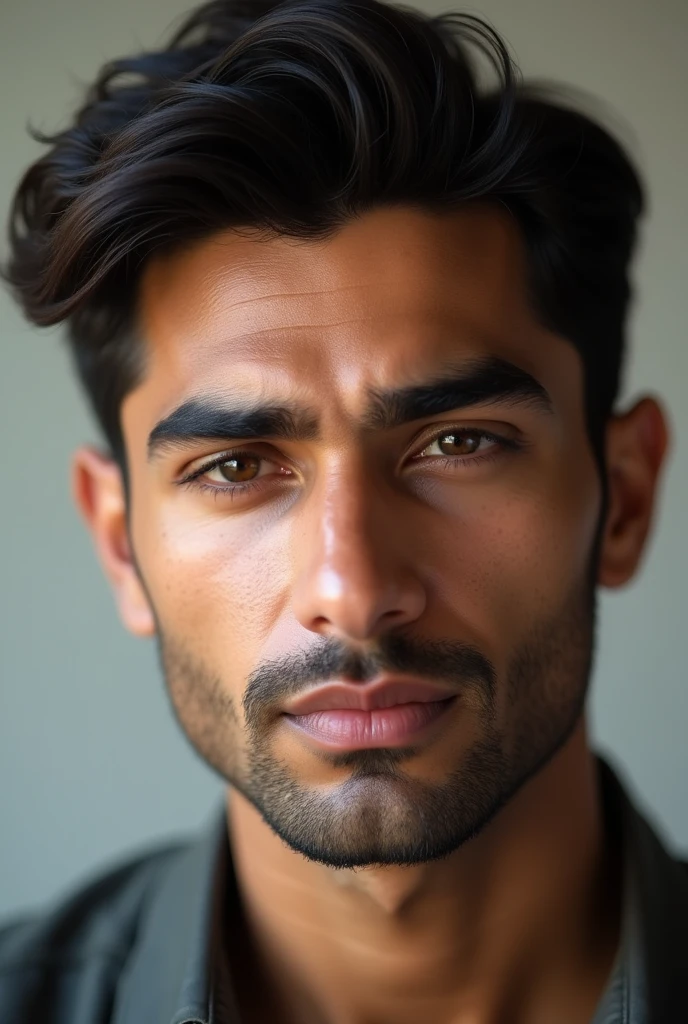 Give me some male unique hot sexy face for AI male model in Pakistani texture with Normal colour tone which never used before
