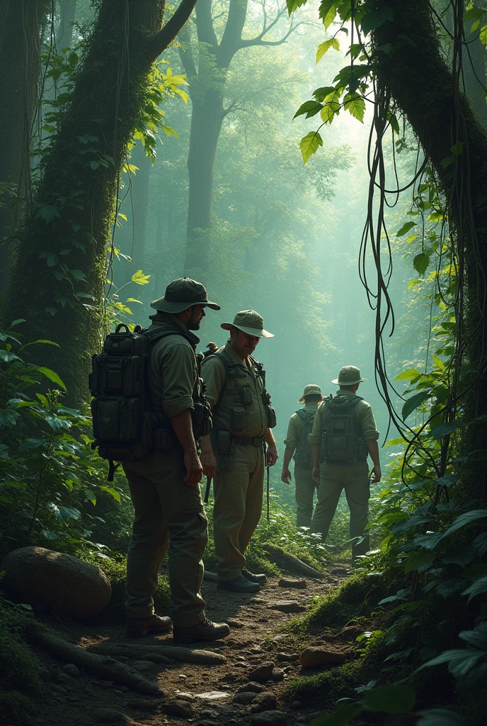Disappointed scientists in Indonesian jungle