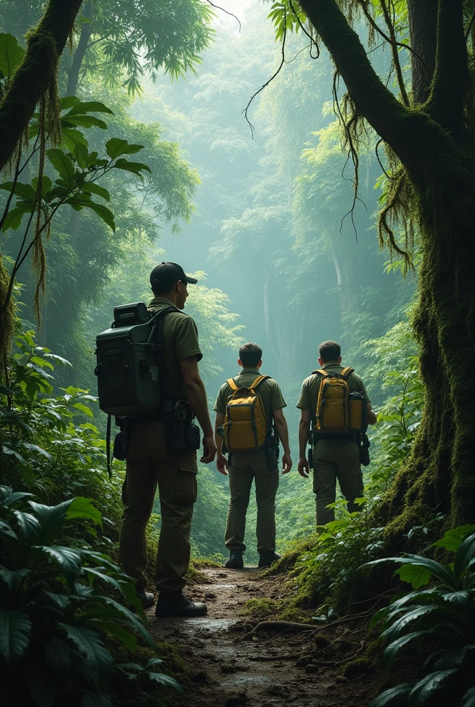 Disappointed scientists in Indonesian jungle