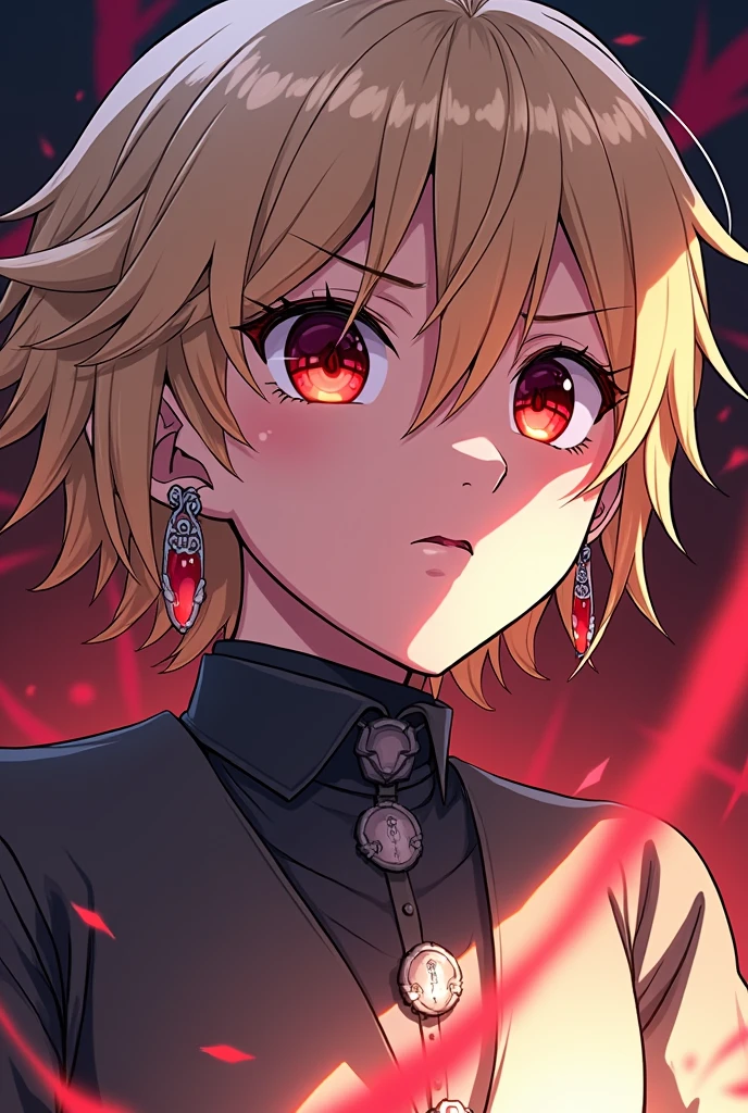 Make an art in this style of the character Kurapika Hunter x Hunter