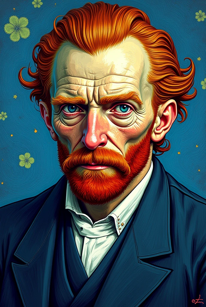 Give me a picture of Vincent van Gogh in paint