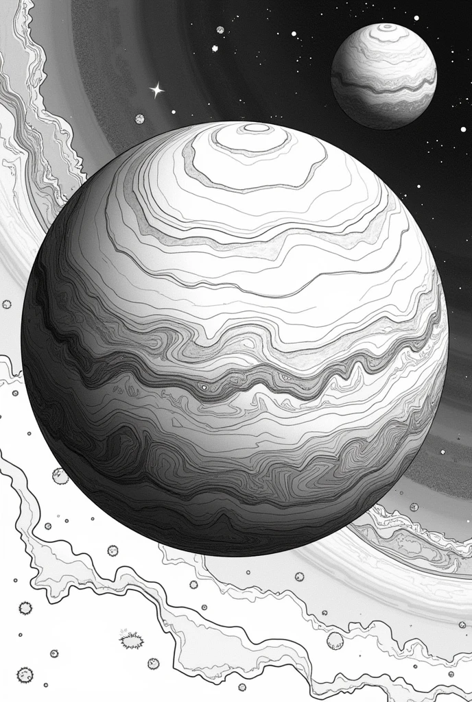 Coloring page planet Venus image in full hd black and white