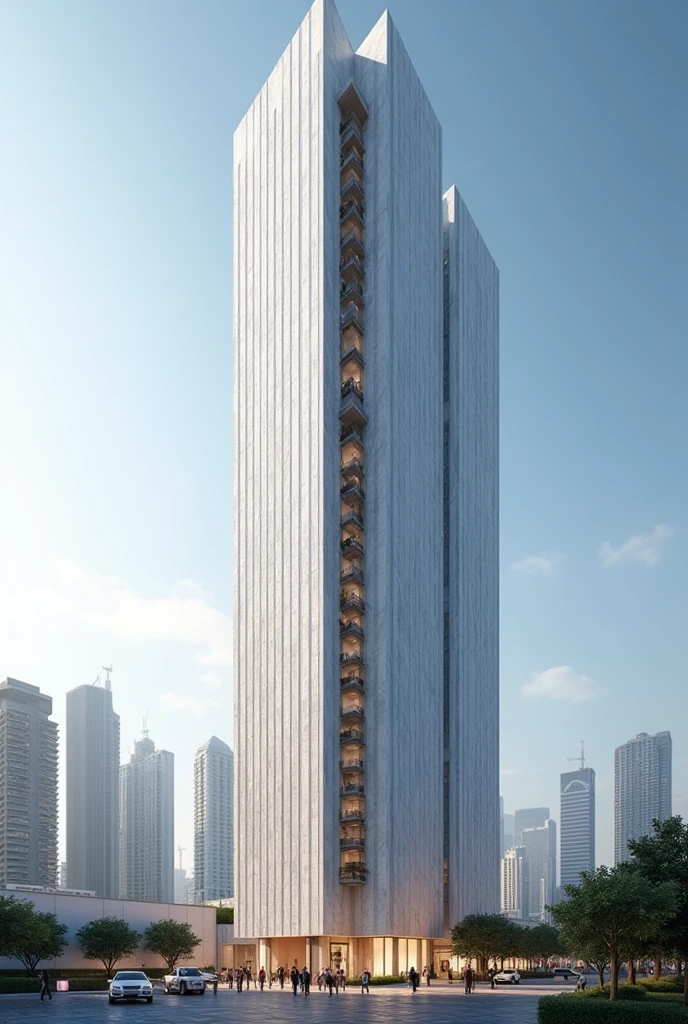  Marble facade high rise building