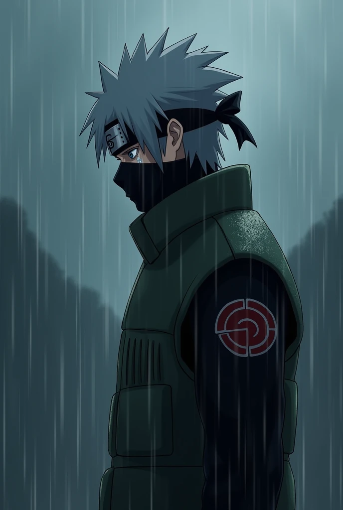 Kakashi crying in rain