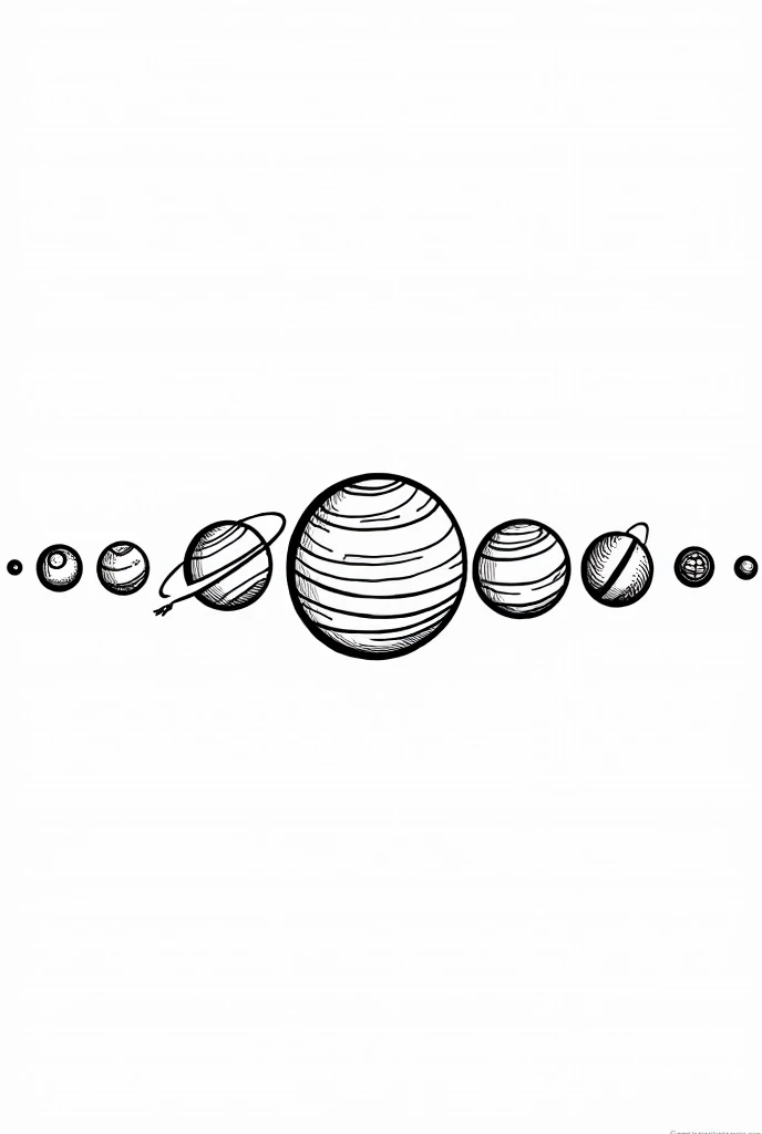 Planets coloring page full hd black and white image