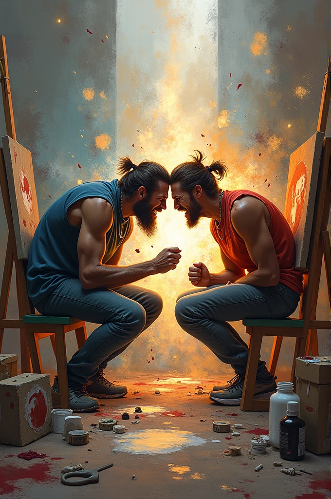 Two artists fighting