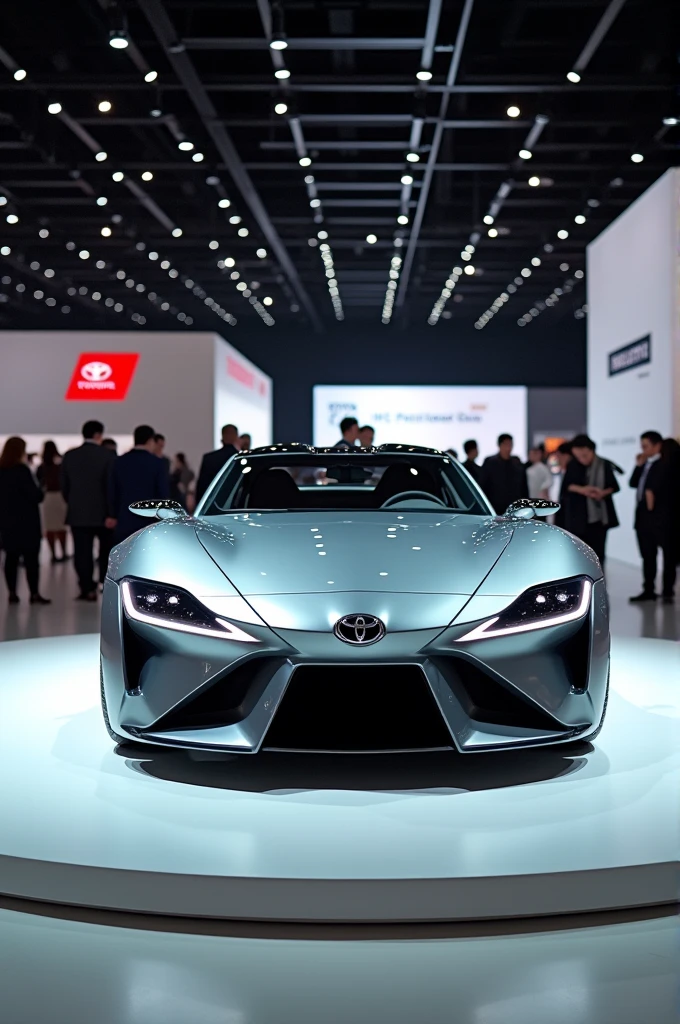 Toyota Concept car in auto expo, include hyper realism, hd, 4k.
