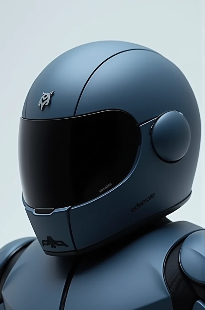 Blue grey motorcycle helmet