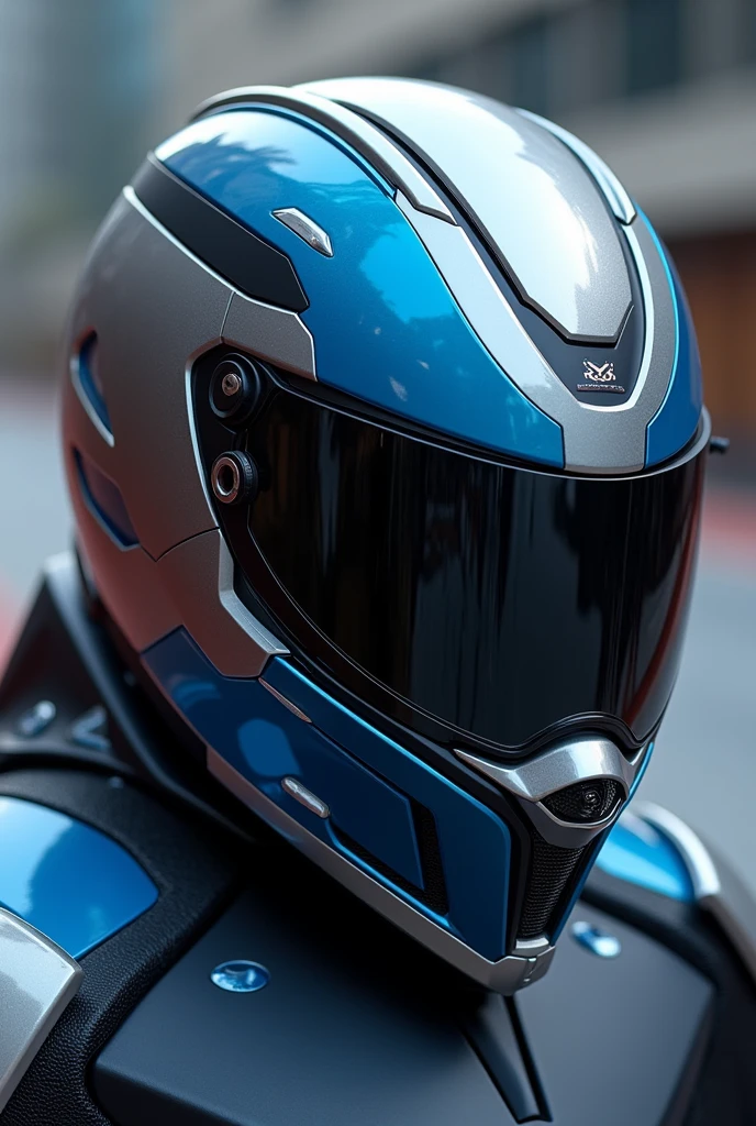 Blue and gray helmet for pulsar Ns 160 2024 motorcycle
