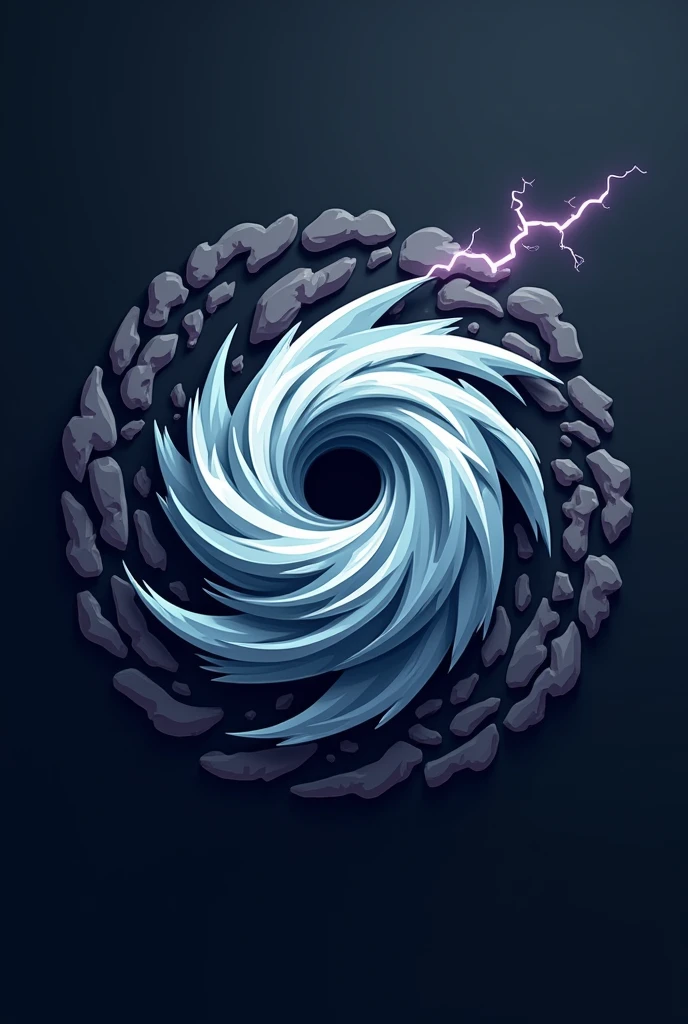 Agency logo featuring an image of a hurricane 