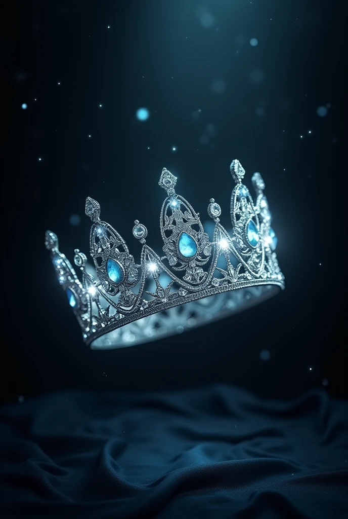 (bookcover) black background, sparkles, folating wedding crown