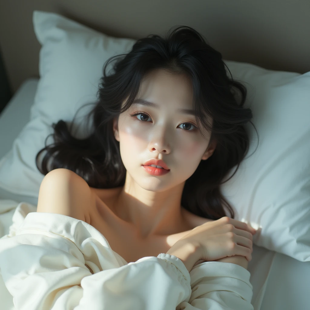 extremely quality photo, Clear focus, Epic realism, Realist, src_photo, Perfect alignment, Japanese young actress, extreme, on the bed