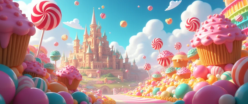 Invent a high quality kingdom named candy kingdom, give me 100 different types of candy