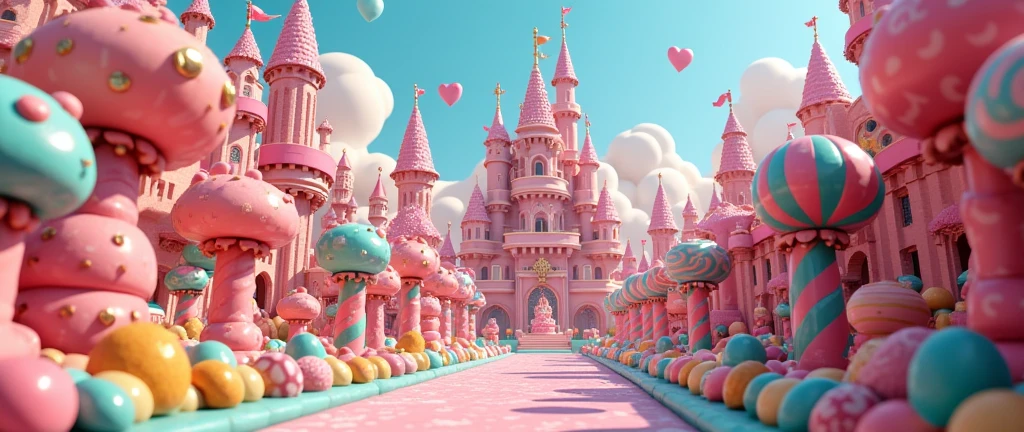Invent a high quality kingdom named candy kingdom, give me 100 different types of candy bigger