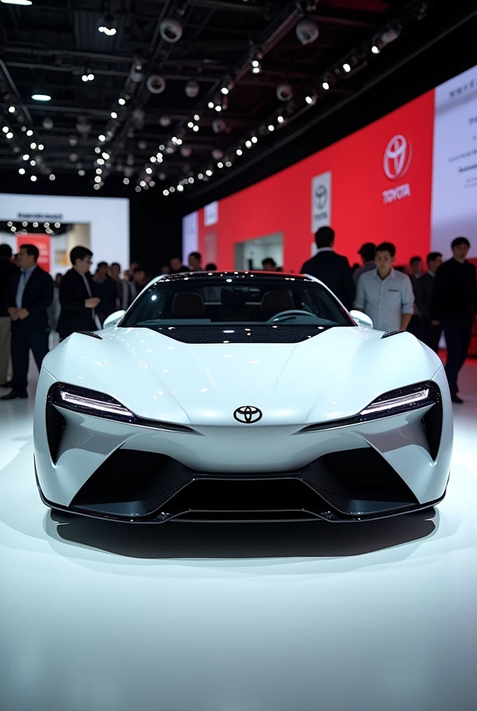 Toyota Concept car in auto expo, include hyper realism, hd, 4k.