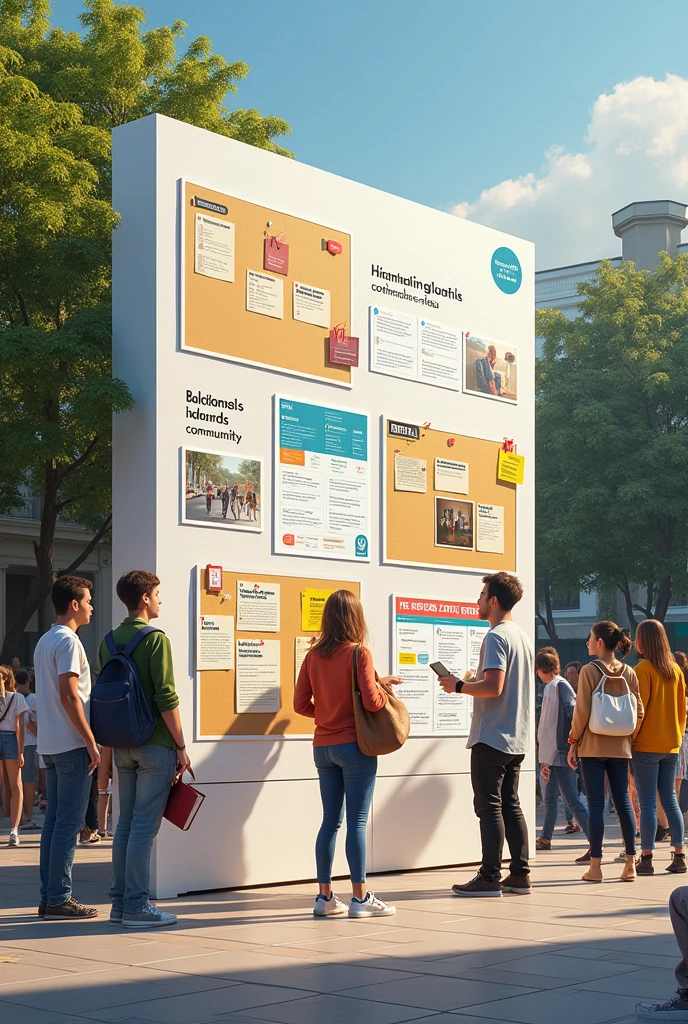 Large board where the community participates 