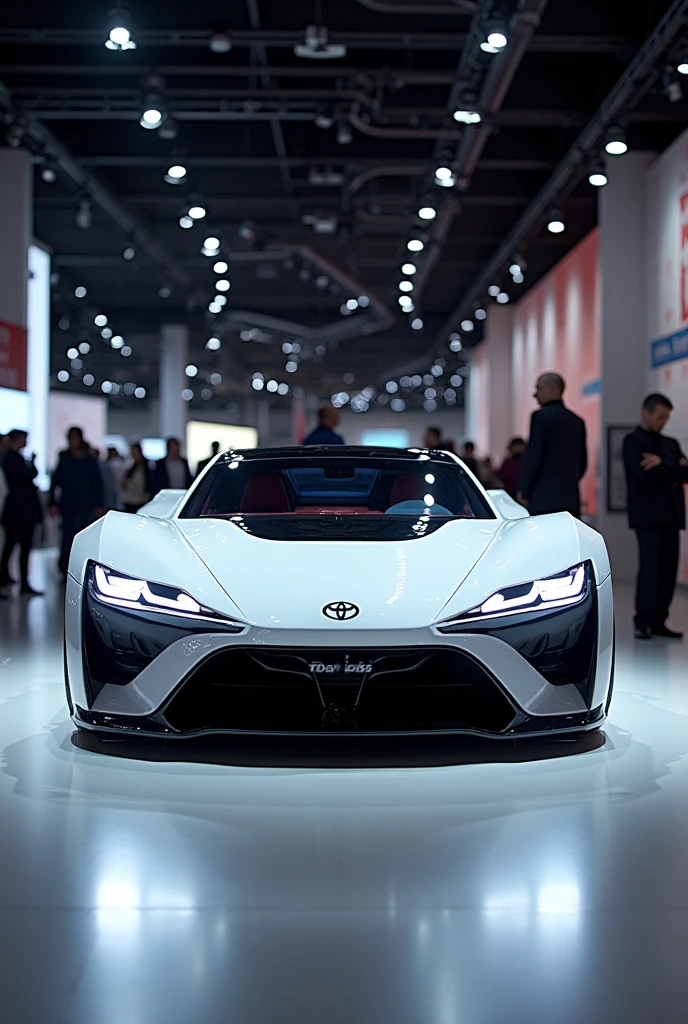 Toyota Concept car in auto expo, include hyper realism, hd, 4k.