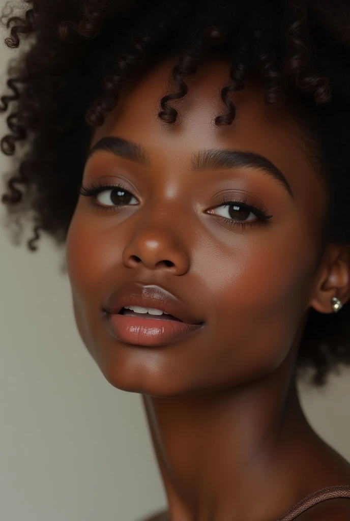  Une jeune femme noire avec une texture de peau humaine 