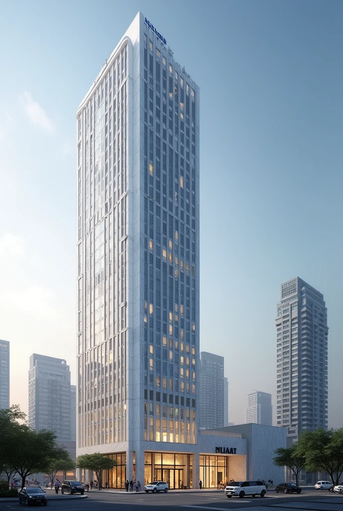 Marble facade high rise building