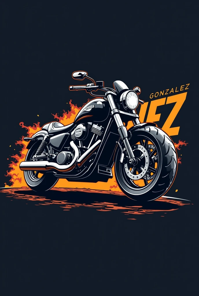 Combine the word Gonzalez with a motorcycle for a logo 
