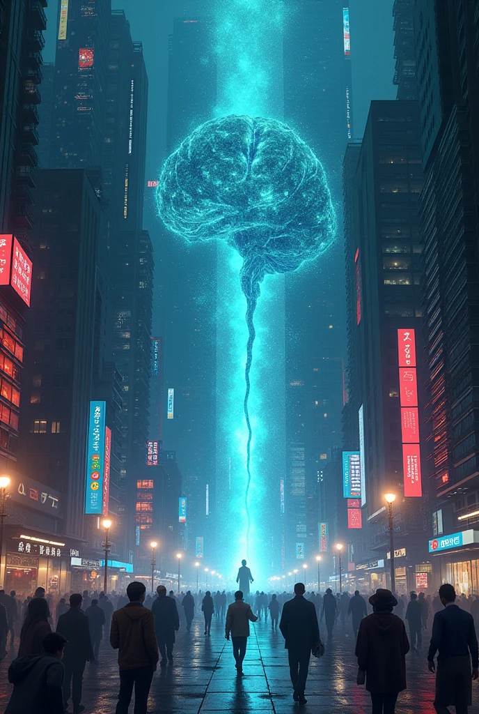 giant brain in city