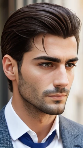 Handsome Italian man focus on face