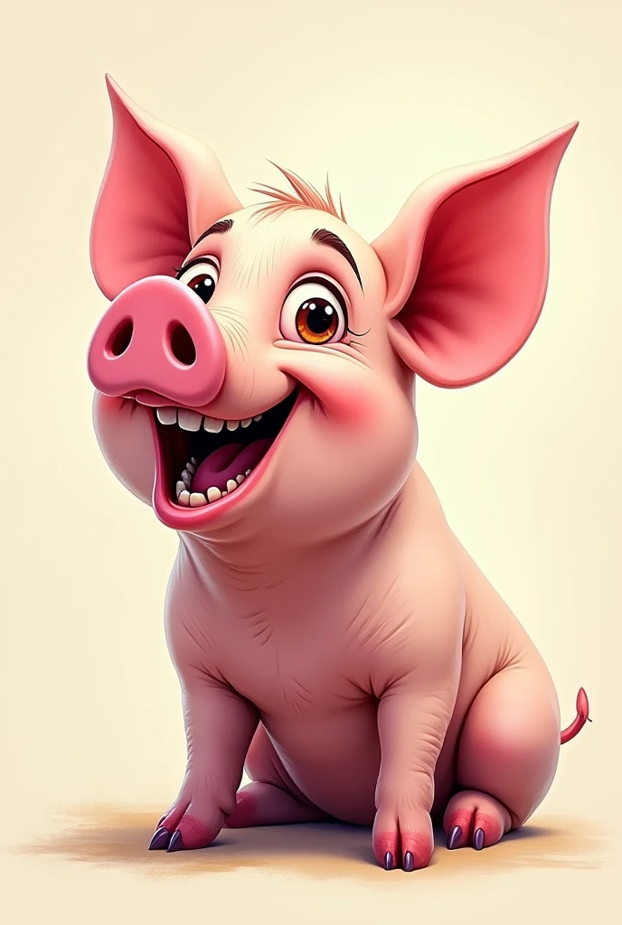 Drawing of a talking pig
