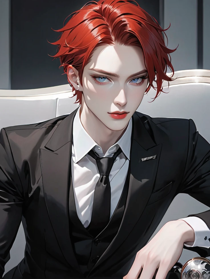 Sexy boy red hair pale skin, boss
