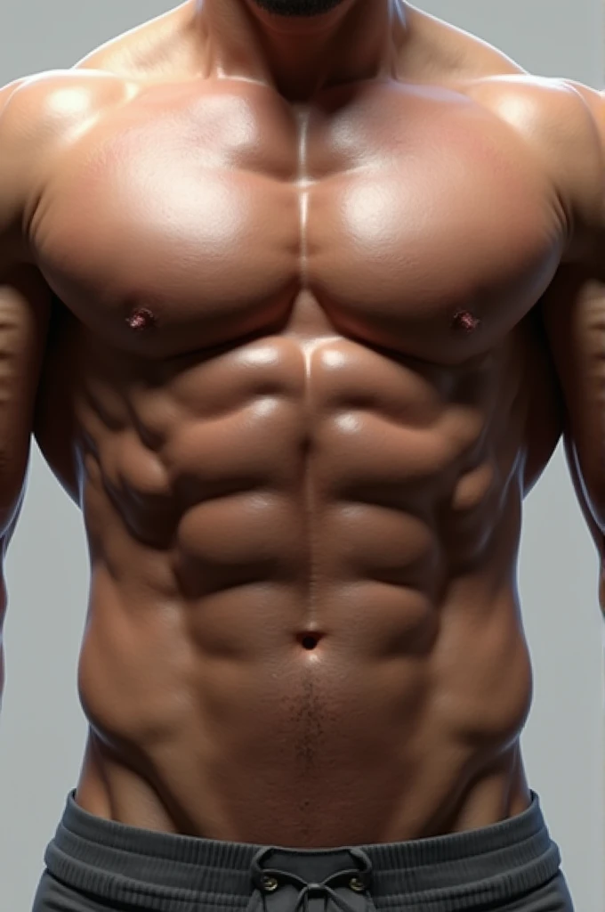 A man's defined abdomen