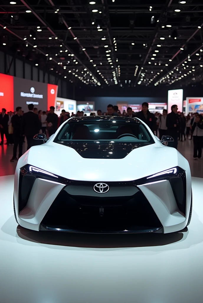 Toyota Concept car in auto expo, include hyper realism, hd, 4k.