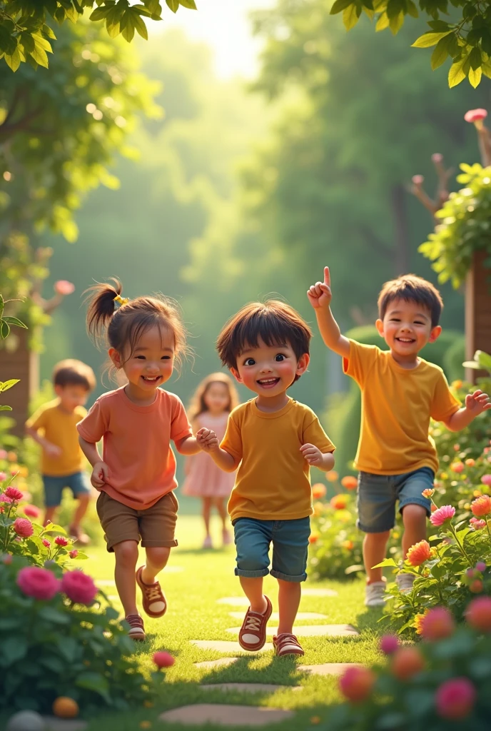 Video enfants dans un jardin 