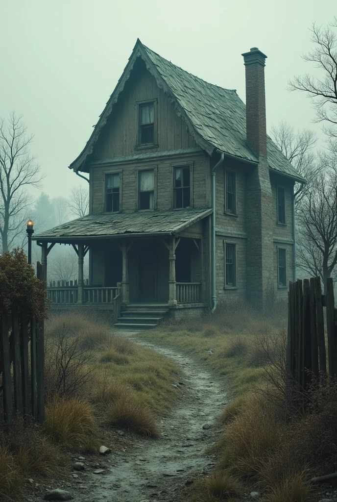 Abandoned village, house with survivors