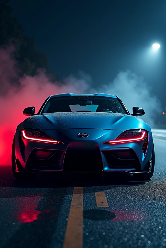 Supra mk4 matt dark blue
colours red smoke might night side and front look