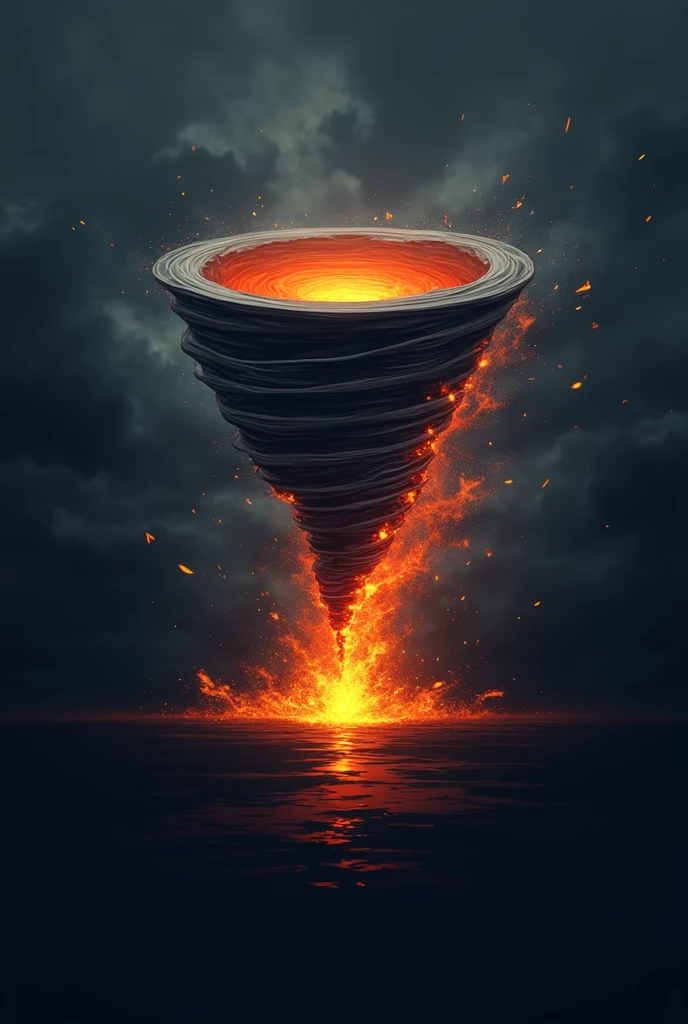 Agency logo With an image of a tornado starting from the thin part to the normal eye and at the end catching fire🔥