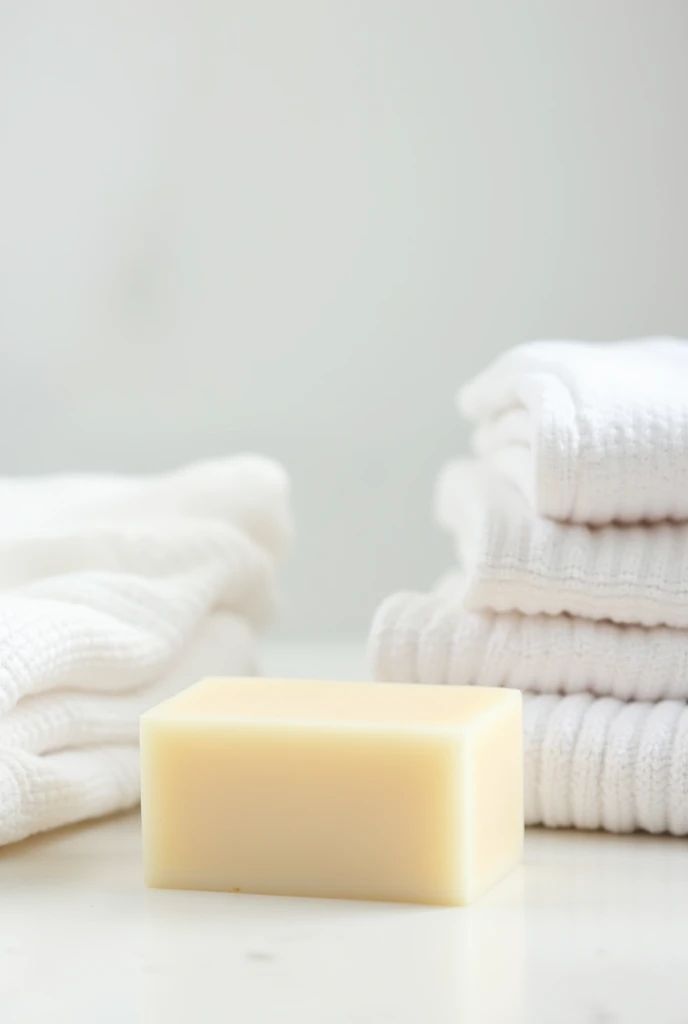 Soap bar, fresh laundry, white clothes