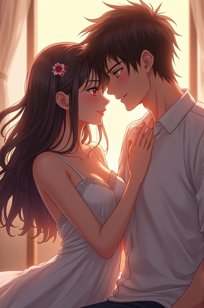 Doing sex a beautiful anime girl with a boy