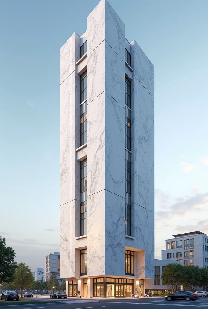 Marble facade high rise building