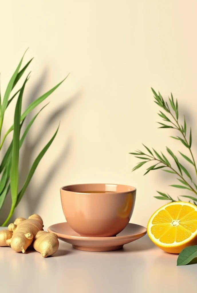 Lemongrass, ginger, tea cup, orange