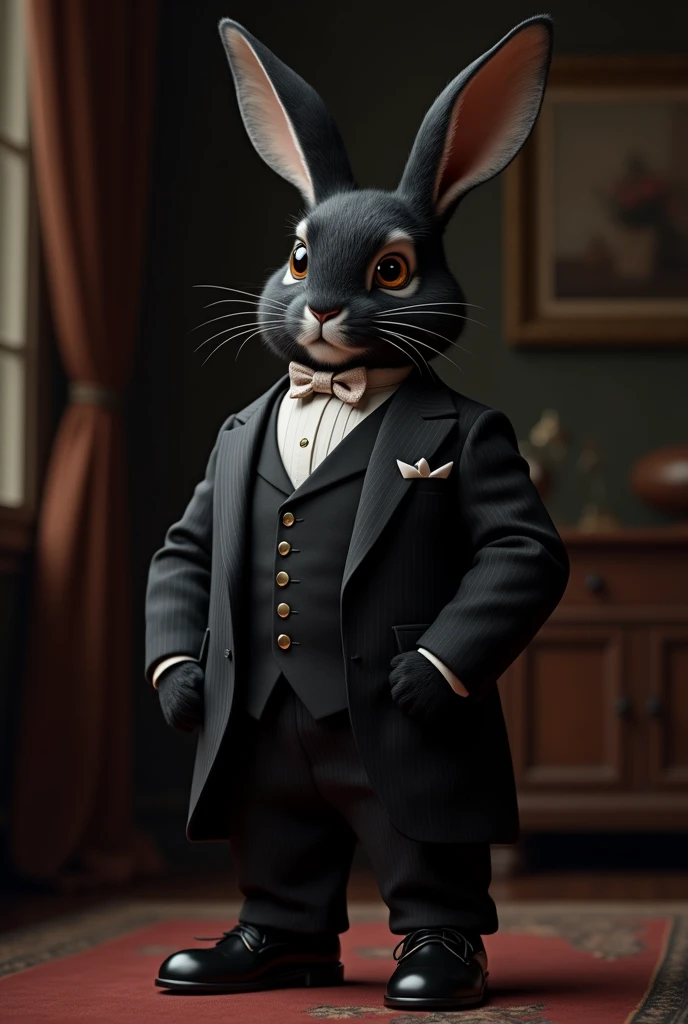 Black rabbit fancy suit